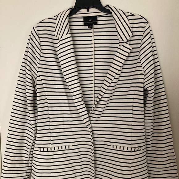 Black and White Striped Blazer Large - Picture 1 of 3